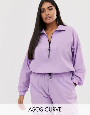 фото Спортивная куртка без застежки asos design curve-фиолетовый asos curve