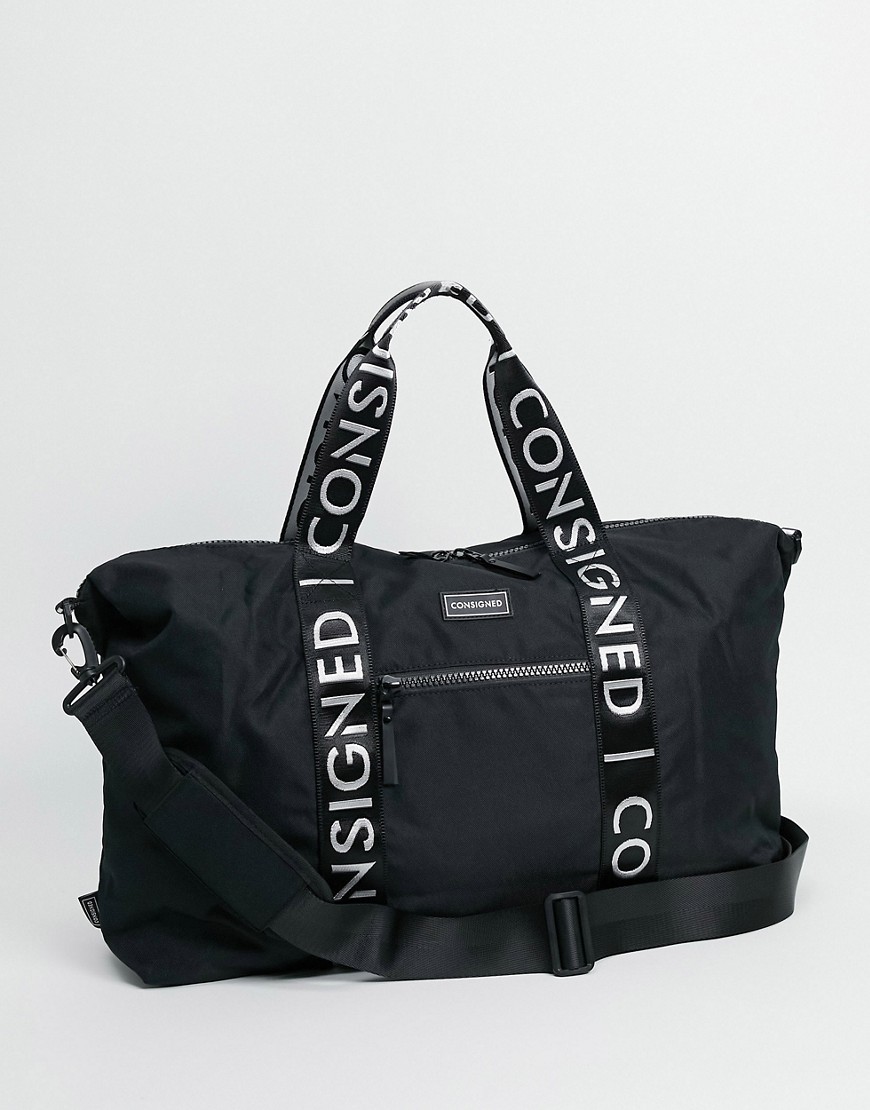 фото Спортивная сумка с лентой с логотипом consigned-черный цвет