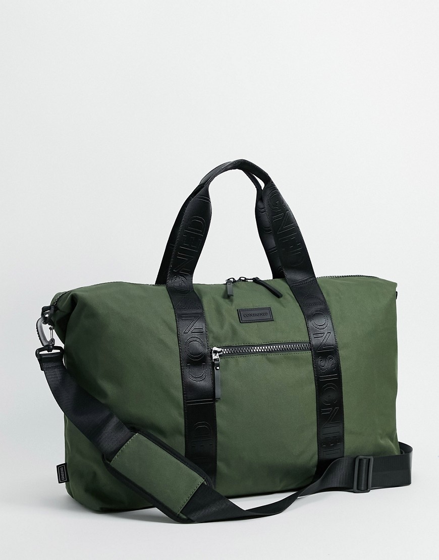 фото Спортивная сумка с тисненой лентой consigned-зеленый цвет