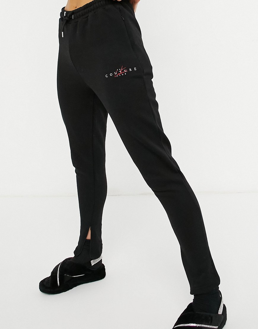 фото Спортивные джоггеры с завышенной талией и логотипом the couture club archive-черный цвет