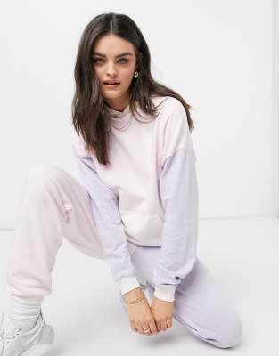 Спортивный костюм с oversized-худи и oversized-джоггерами в стиле колор-блок пастельных тонов ASOS DESIGN-Многоцветный