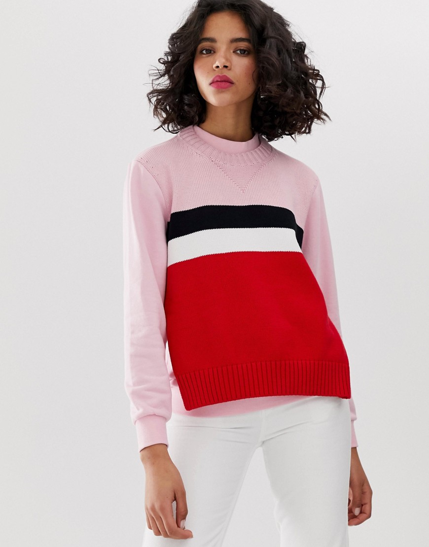 Sportmax – Code – Randig, stickad sweatshirt i kontrastfärg-Flerfärgad