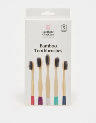 Spotlight Oral Care Bamboo Toothbrush 5 Pack-No colour
