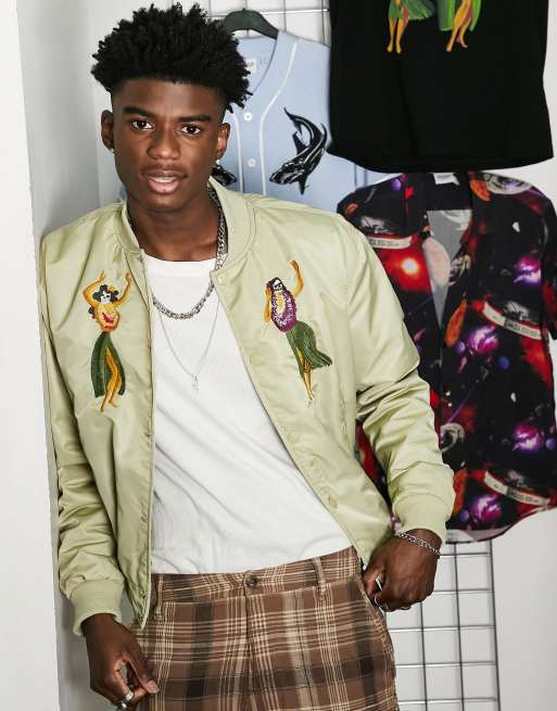 SSS World Corp hula bomber jacket in grey