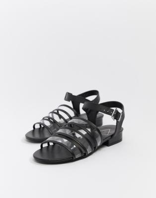 flat sandals with clear straps