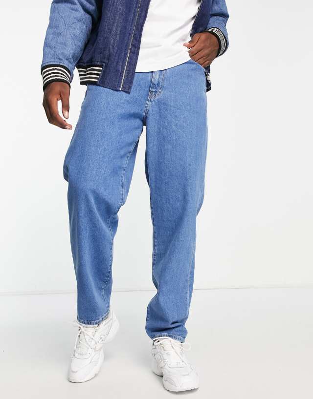 Stan Ray - 5 pocket taper mid wash jeans in blue