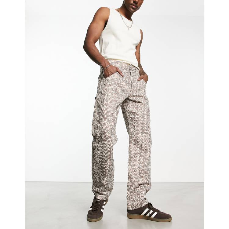 Stan Ray 80s painter swirl trousers in off white