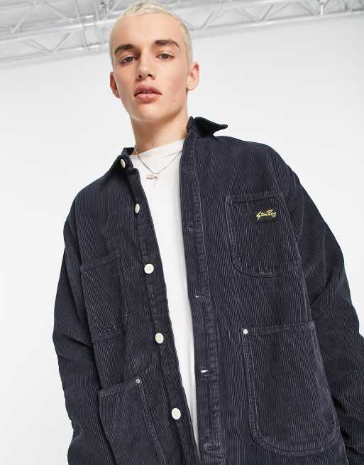 Stan Ray barn corduroy lined jacket in navy | ASOS