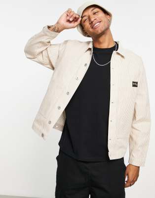 Stan Ray Prison Shirt In Striped Khaki-green In Green