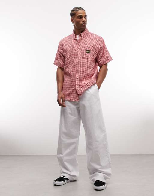 Stan Ray - Camicia a maniche corte rossa a quadri micro, 2 di 5