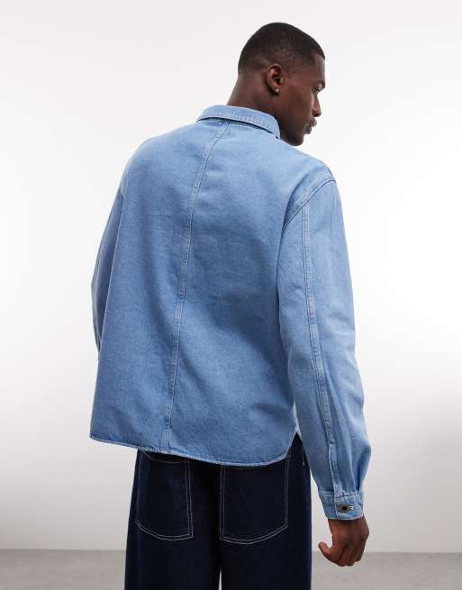 Camicia Uomo in Denim con Pinces sul Retro