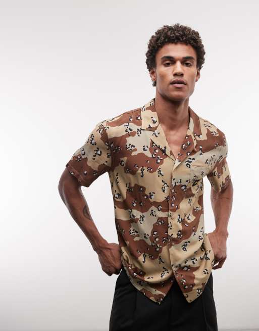 Stan Ray - Camisa multicolor de manga corta con estampado de camuflaje