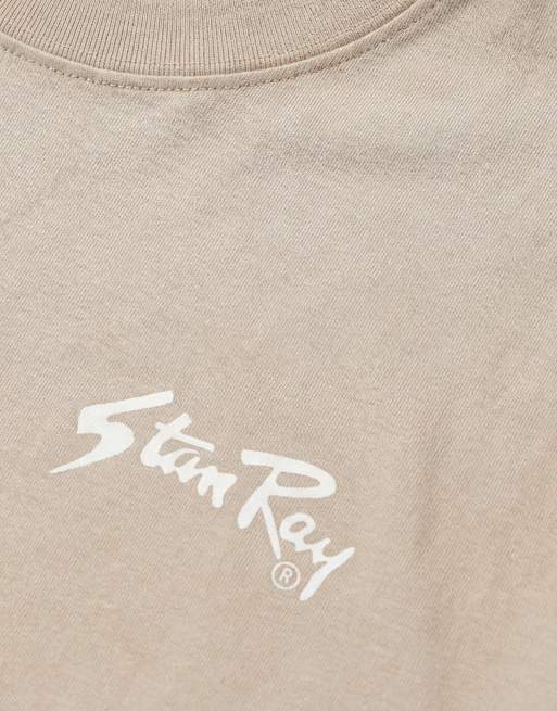 Stan Ray - Camiseta beis de manga corta con logo y estampado en la espalda, 9 de 9