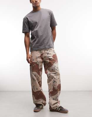 Stan Ray Camo Carpenter Straight Leg Jeans In Multi