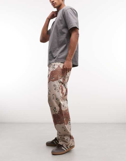 Stan Ray camo carpenter straight leg jeans in multi, 3 of 5