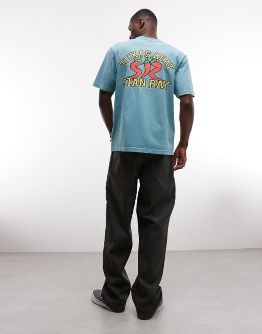 Stan Ray chilli graphic back print short sleeve t-shirt in blue, 2 of 5