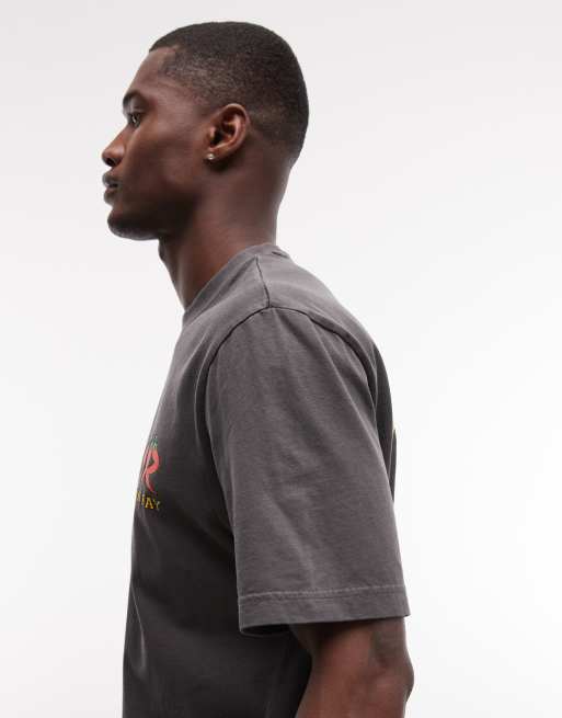 Stan Ray chilli graphic back print short sleeve t-shirt in washed black, 4 of 5