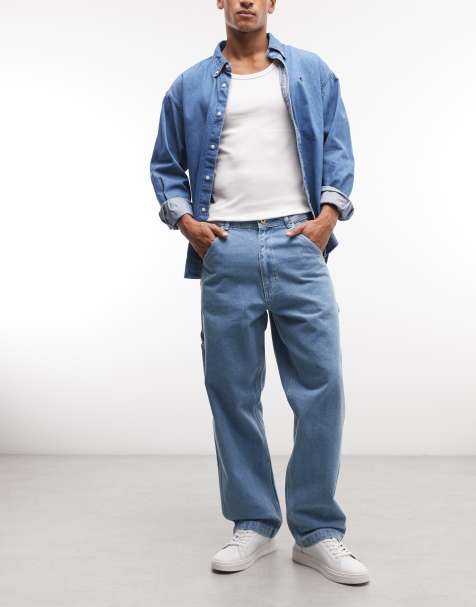 Stan Ray denim relaxed fit jeans in midwash blue - view 1