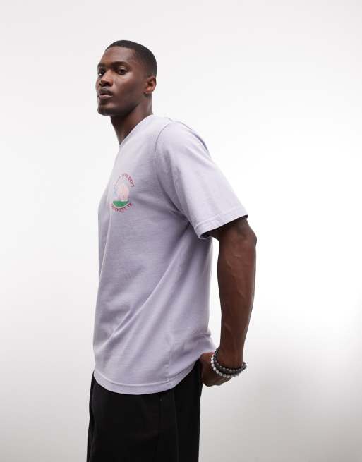 Stan Ray elephant graphic back print short sleeve t-shirt in purple, 4 of 5