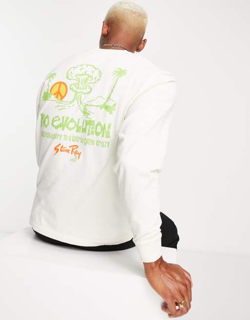 Stan Ray evolution backprint long sleeve tee in beige