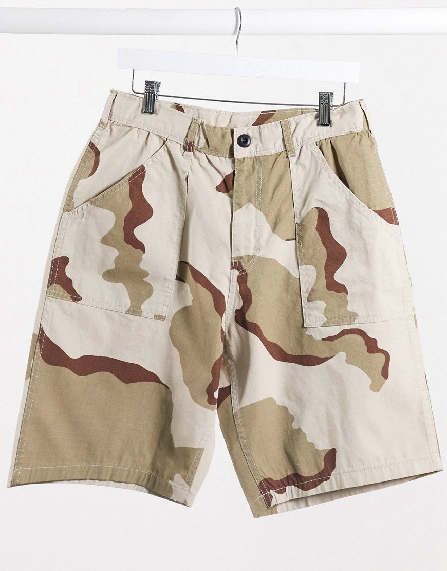 Stan Ray – Fat – Beige shorts med kamouflagemönster-Flerfärgad