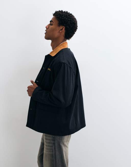 Stan Ray hunters chore jacket with contrast collar in black, 3 of 5