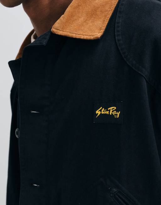 Stan Ray hunters chore jacket with contrast collar in black, 4 of 5