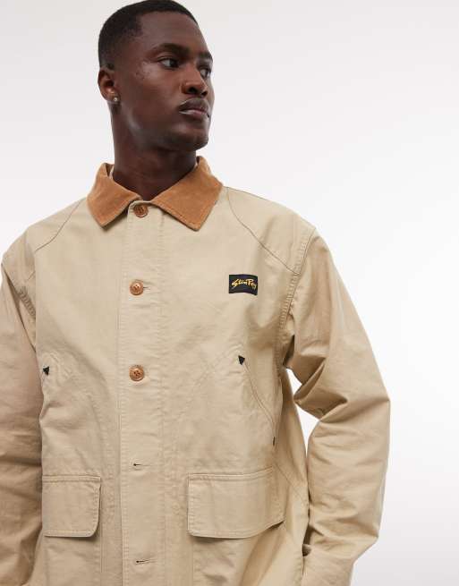 Stan Ray – Jacke in Beige im Utility-Stil mit Knopfleiste und kontrastierendem Kragen, 3 von 5