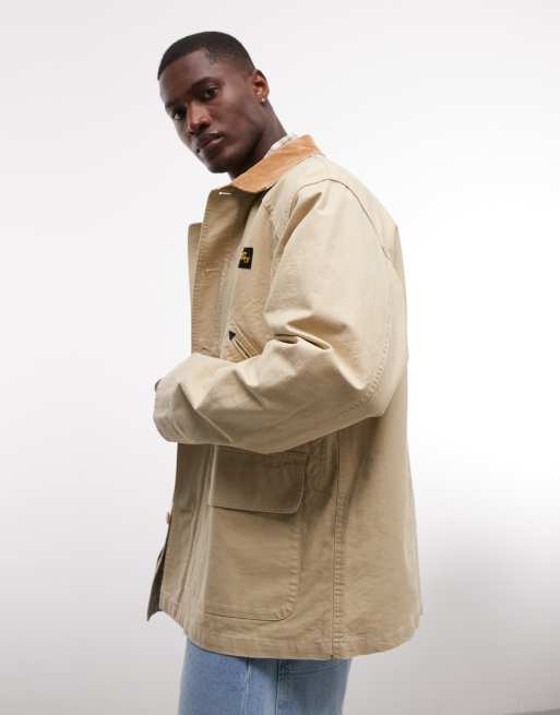 Stan Ray – Jacke in Beige im Utility-Stil mit Knopfleiste und kontrastierendem Kragen, 4 von 5