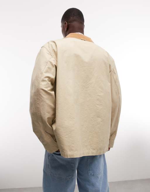 Stan Ray – Jacke in Beige im Utility-Stil mit Knopfleiste und kontrastierendem Kragen, 5 von 5
