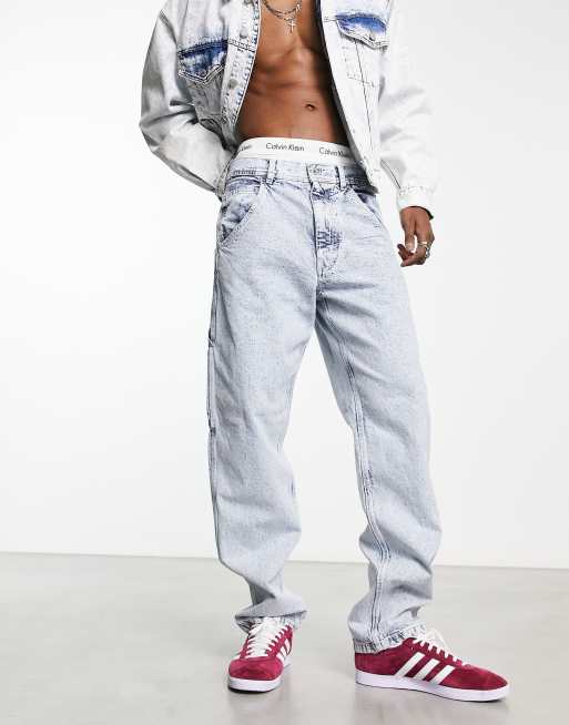 Stan Ray - Jaren 80 stijl schildersbroek in blauwe wassing in jaren 90 stijl
