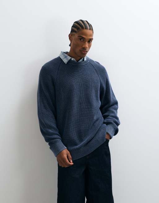 Stan Ray kniited overdyed jumper in navy, 4 of 5