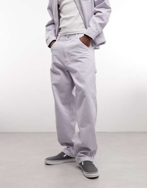 Stan Ray – Locker geschnittene Jeans mit mehrfarbigen Hickory-Streifen, Kombiteil - view 1