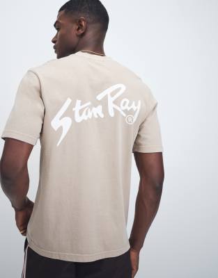 Stan Ray Logo Short Sleeve T-shirt With Back Print In Neutral