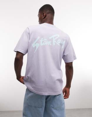 Stan Ray logo short sleeve t-shirt with back print in purple purple