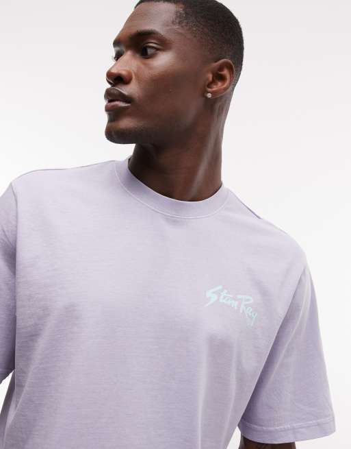 Stan Ray logo short sleeve t-shirt with back print in purple, 3 of 5