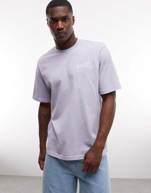 Stan Ray logo short sleeve t-shirt with back print in purple, 5 of 5