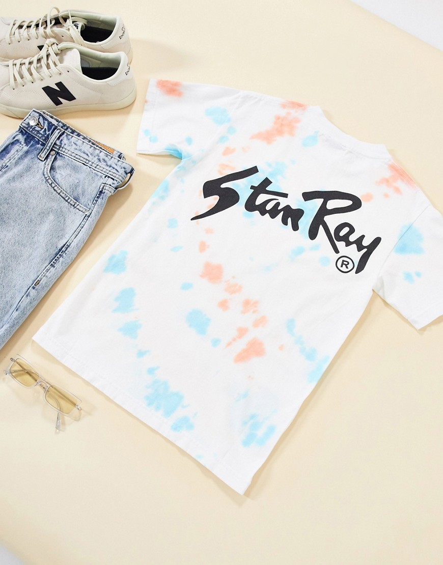 Stan Ray – OG – Batikfärgad t-shirt med mönster på ryggen-Flerfärgad
