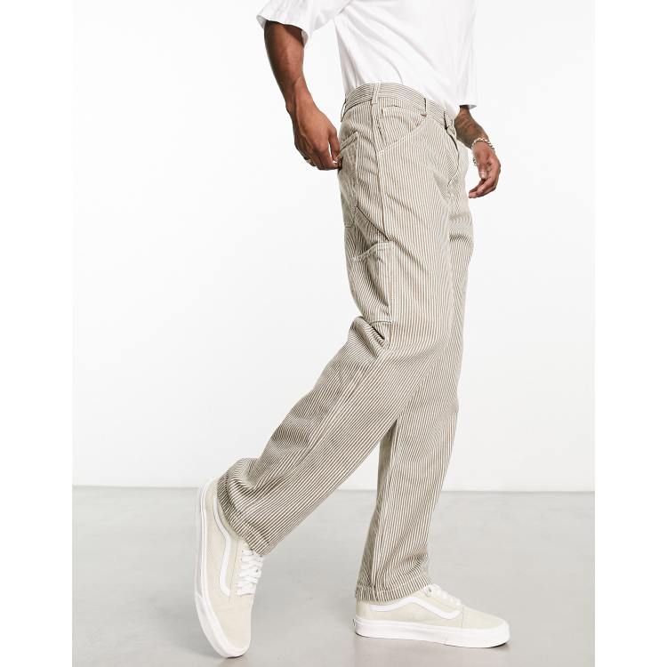 Stan Ray OG hickory stripe painter pants in brown | ASOS