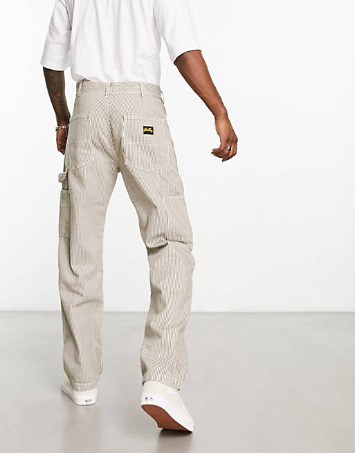 Stan Ray OG hickory stripe painter pants in brown