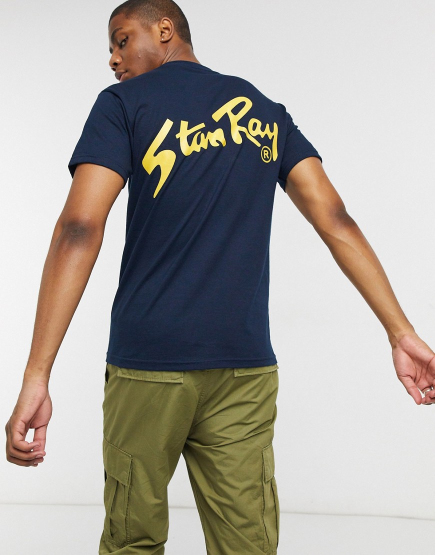 Stan Ray – OG – Marinblå t-shirt med tryck på ryggen
