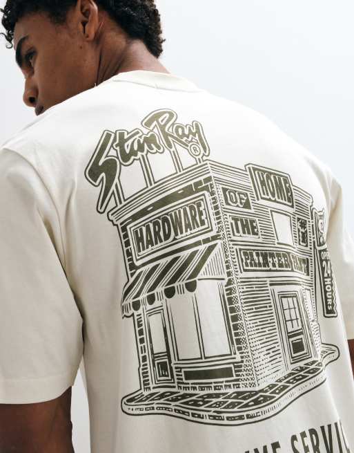 Stan Ray old time service t-shirt in natural, 5 of 5