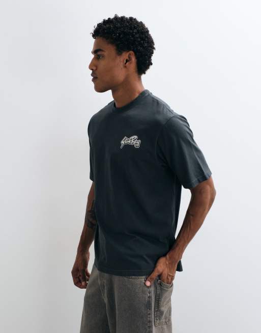 Stan Ray old time service t-shirt in washed black, 5 of 5