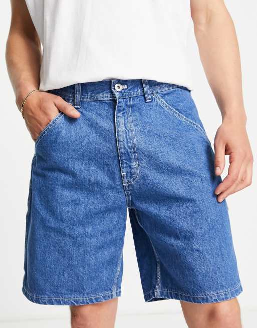 ●Sienne● Damage Denim Shorts Blue S3VPT03C Cargo Denim Shorts (Blue) - sienne