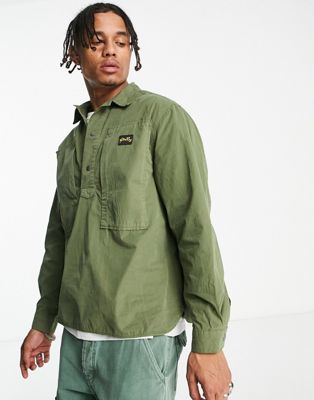 Stan Ray painter long sleeve shirt in green olive