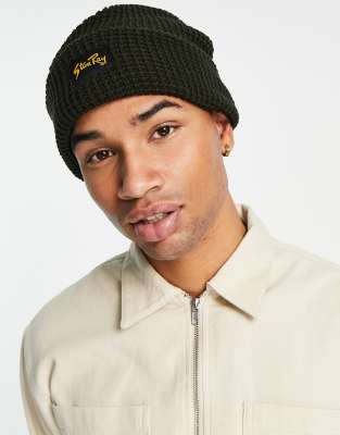 patch beanie in khaki-Green