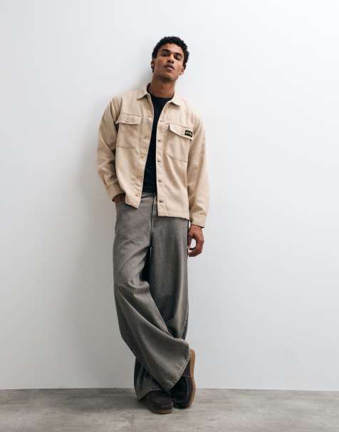 Stan Ray pocket detail wool mix overshirt in Beige - view 1
