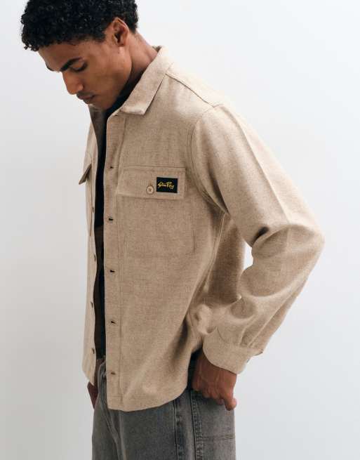 Stan Ray pocket detail wool mix overshirt in Beige, 5 of 5