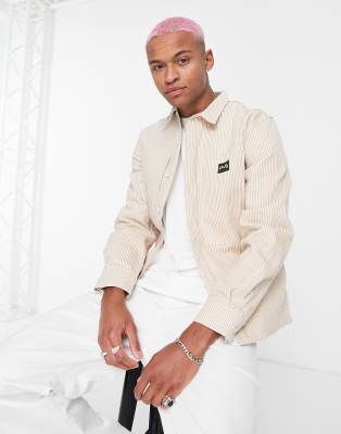 Stan Ray Prison Shirt In Striped Khaki-green In Green