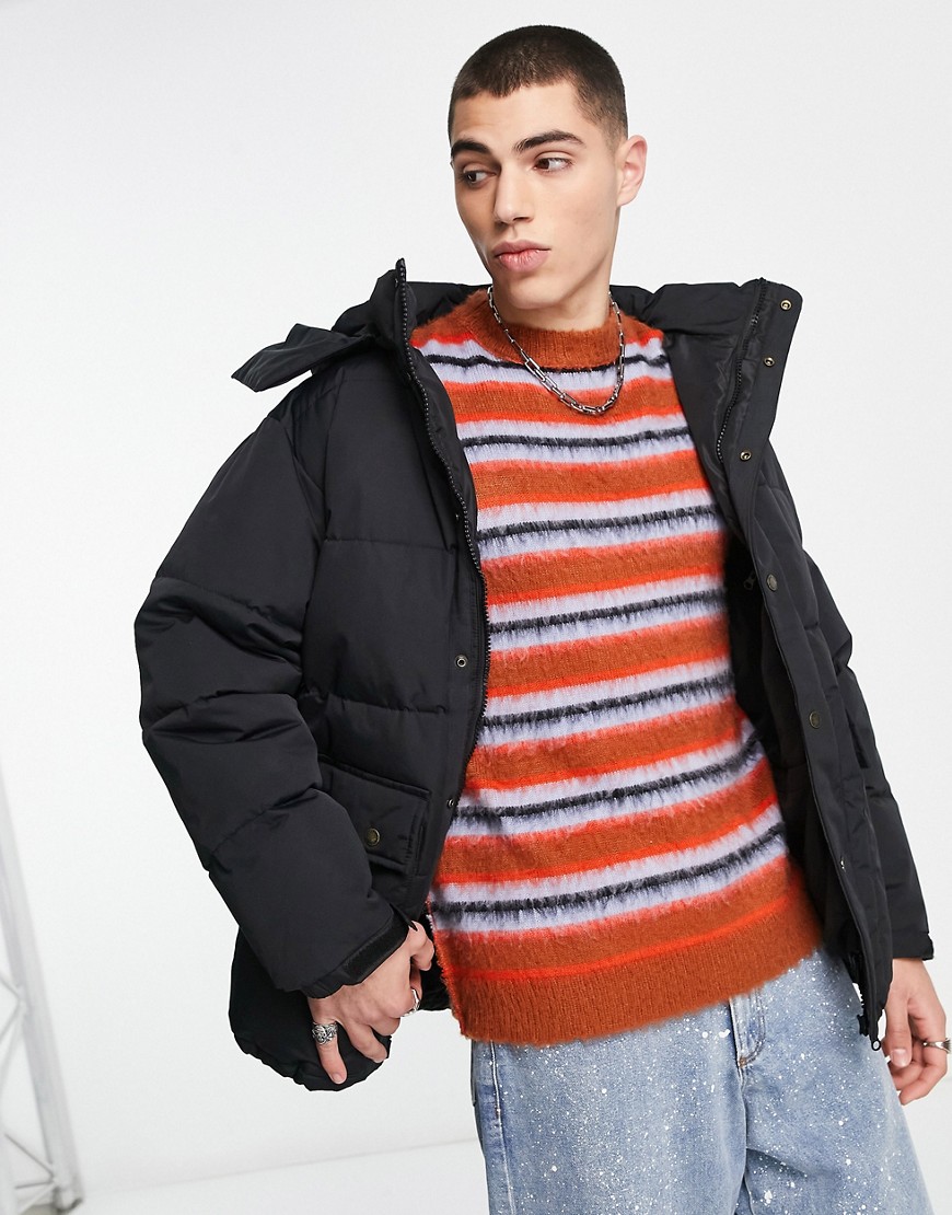 Shop Stan Ray Puffer Jacket In Black